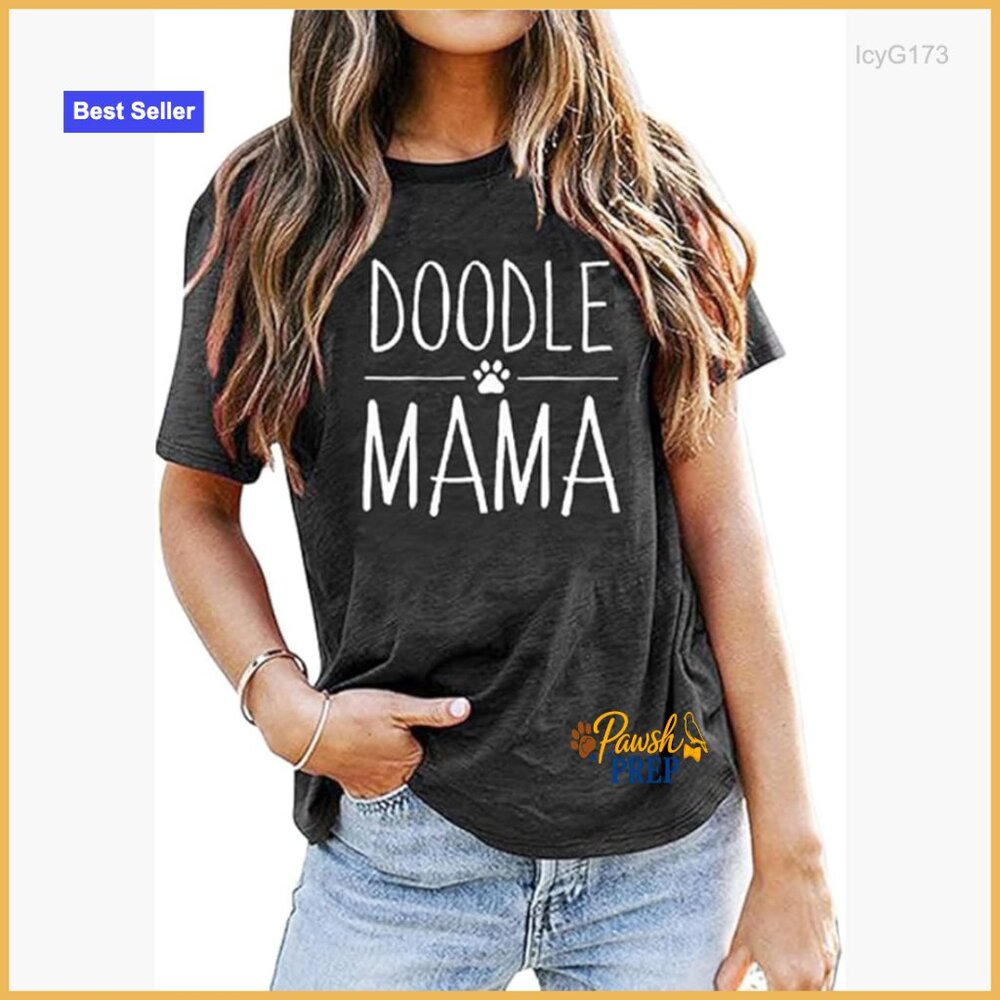 Dog Mom Graphic Tee Loose Fit Cotton Blend Short Sleeve T-Shirt